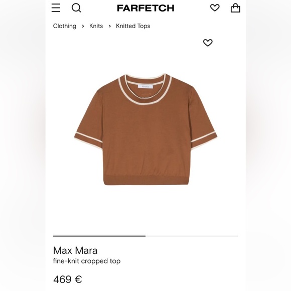 MaxMara Tobacco Top with White Accents - Picture 3 of 7